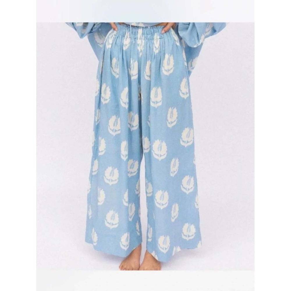 Daughters of India Ria Pants Women Sky Blue Large